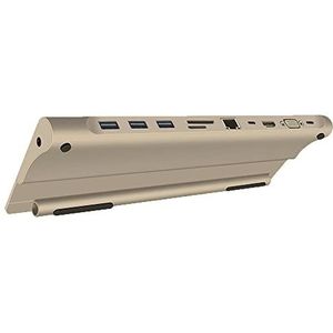 USB-C-hub WE 11-poorten HDMI 4K/60HZ, RJ45 1000 MP, VGA, 3 x USB 3.0, USB-C Charge 100 W lec Micro SD/SD, Jack 3,5, USB-C poort voor de overdracht.