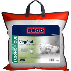 DODO Ergonomisch plantaardig kussen, 60 x 60 cm, traagschuim, ondersteuning van de nekwervelkolom, afneembare overtrek en vochtregulatie, machinewasbaar op 40 °C