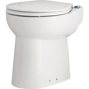 Sanibroyeur Sanicompact C43 Faecalienvermaler In Staande Closetpot met Closetzitting Eco 006135