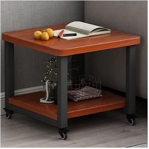 Printerstandaarden Printerstandaard Vloerstaande 2-laags printerplank met 4 wielen Vergrendelmechanisme Multifunctionele printerhouder Studeerkamer (Color : Teak, Size : 2-Tier-L)
