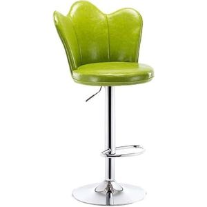 Barkrukken Moderne minimalistische barkruk Home Lift Hoge kruk flanel PU lederen stoel Design Retro moderne rugleuning Design barstoel kroeg (Color : Green-a)