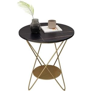 Bijzettafels Moderne metalen bijzettafel dubbellaags kleine salontafel bijzettafels for woonkamer interieur accentmeubilair Werkruimte (Size : 60x62cm)