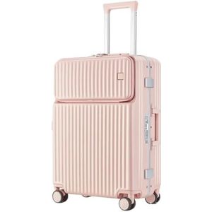 Bagage Koffers met wielen Slijtvast Pc Harde randbagage Aluminium frame Handbagage Beveiliging Tsa-slotkoffer Reisuitrusting (Color : Pink, Size : 20inch)