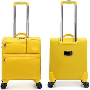 Bagage Uitbreidbare koffers Zachte canvas handbagage met wielen Kofferinstapbagage met grote capaciteit Reisuitrusting (Color : Yellow, Size : 28in)