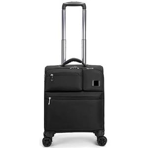 Bagage Uitbreidbare koffers Zachte canvas handbagage met wielen Kofferinstapbagage met grote capaciteit Reisuitrusting (Color : Noir, Size : 28in)