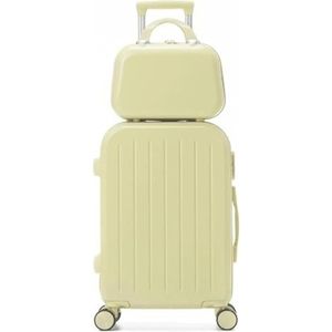 Bagage Handbagage Harde koffers met grote capaciteit Lichtgewicht wachtwoordbagage Dameskoffer op wielen Reisuitrusting (Color : Yellow, Size : 22inch)