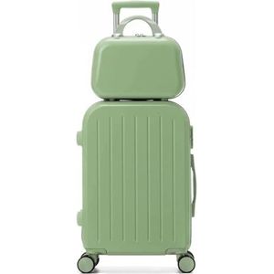 Bagage Handbagage Harde koffers met grote capaciteit Lichtgewicht wachtwoordbagage Dameskoffer op wielen Reisuitrusting (Color : Green, Size : 22inch)