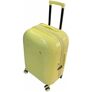 Bagage Koffers met wielen Handbagage USB-opladen met bekerhouders Veilige Tsa-combinatieslotkoffer Rollend (Color : Yellow, Size : 60 * 40 * 30CM)