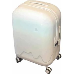 Bagage Koffers met wielen Handbagage USB-opladen met bekerhouders Veilige Tsa-combinatieslotkoffer Rollend (Color : Blanc, Size : 60 * 40 * 30CM)