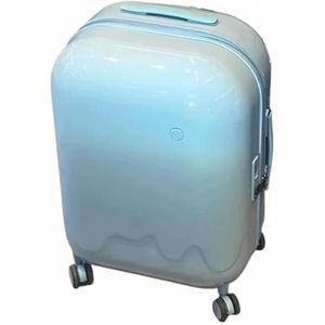 Bagage Koffers met wielen Handbagage USB-opladen met bekerhouders Veilige Tsa-combinatieslotkoffer Rollend (Color : Blue, Size : 60 * 40 * 30CM)