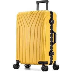 Bagage Koffers met wielen Aluminium frame handbagage Grote opslagcapaciteit Zakelijke koffers Draagbare gele bagage Rollend