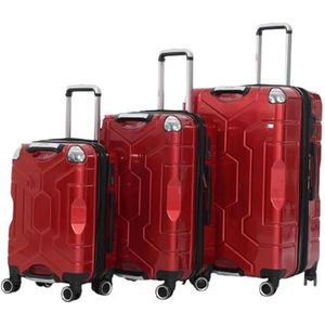 Bagage 1-delige bagagesets Koffers met grote capaciteit 1-snelheid verstelbare telescopische trolley Handbagage Tsa Douanekoffer Rollend (Color : Red, Size : 28in)