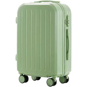 Bagage Koffers met wielen Draagbare bagage Grote opslagcapaciteit Koffers met harde schaal Beveiliging Combinatieslot Handbagage Schokbestendig (Color : Green-, Size : 20 inch)