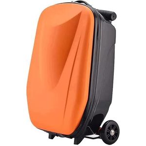 Bagage Koffers met wielen Kleine handbagage Aluminium trolleykoffer Instapkoffer Slijtvaste schokabsorptie Schokbestendig (Color : Orange-)