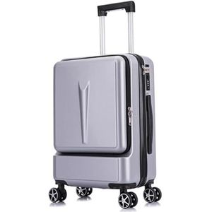 Bagage Handbagagekoffers met wielen voordat u begint met het ontwerpen van bagage met grote capaciteit, heren- en dameskoffers Lichtgewicht en duurzaam (Color : Sliver, Size : 24inch)
