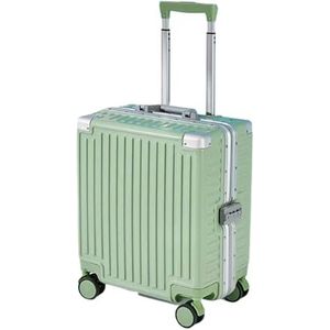 Bagage Koffers met wielen Grote capaciteit handbagage Slijtvaste koffer Afneembare scheidingsbagage Lichtgewicht en duurzaam (Color : Green, Size : 43 * 38 * 21CM)