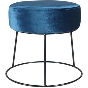 Voetenbank Gestoffeerde voetenbank poef poef stoel bank kruk stoffen hoes verwijderbaar flanel uiterlijk (marineblauw) Lounge