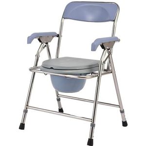 Toiletstoel Medische toiletstoel Kruk Opklapbaar nachtkastje Mobiele lichtgewicht douchebank met handgrepen en emmer Antislip beenkussen Badkamer veiligheid