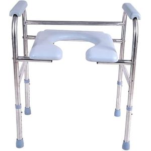 Toiletstoel Ouderen bedbad toiletstoel veiligheidsstalen frame, ondersteuning zonder gereedschap, verstelbare zithoogte Badkamer veiligheid