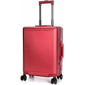 Koffer Bagagekoffers met aluminium frame en wielen Opbergbagage met grote capaciteit Tsa Combinatieslot Koffer Duurzaam (Color : Red, Size : 46 * 26 * 65CM)