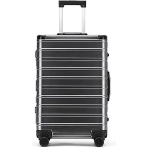 Koffer Koffers met wielen Lichte luxe bagage met harde rand Aluminium magnesiumlegering Handbagage Koffer met grote capaciteit Duurzaam (Color : Grey-, Size : 20inch)