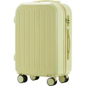 Koffers Koffers met wielen Duurzame bagage met grote capaciteit Studentenbagage Veiligheid Combinatieslot Dameskoffer Reisuitrusting (Color : Yellow, Size : 26 inches)