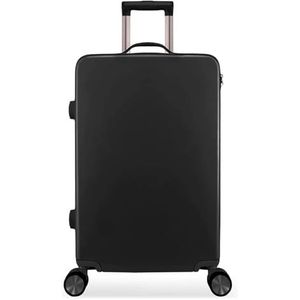 Koffers Koffers met wielen Grote capaciteit Bagage Rits Handbagage Studentenreizen Antistress Wachtwoordkoffer Reisuitrusting (Color : Noir, Size : 26 inches)