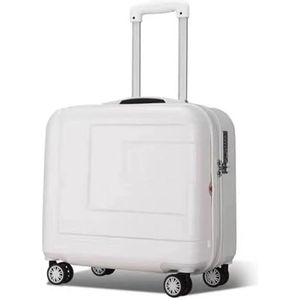 Koffers Handbagagekoffers met wielen Kleine lichtgewicht bagage met ingebouwde wachtwoordbeveiligingskoffers Reisuitrusting (Color : Blanc, Size : 44 * 24 * 45CM)