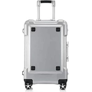 Koffers Uitbreidbare koffers Dikke bagage met dubbele wielen Harde koffers met grote capaciteit en wielen Lichtgewicht handbagage Reisuitrusting (Color : Silver-, Size : 28in)