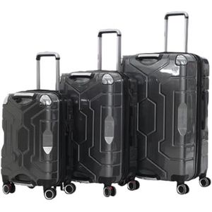 Koffers 1-delige bagagesets Koffers met grote capaciteit 1-snelheid verstelbare telescopische trolley Handbagage Tsa Douanekoffer Reisuitrusting (Color : Dark Gray, Size : 24in)