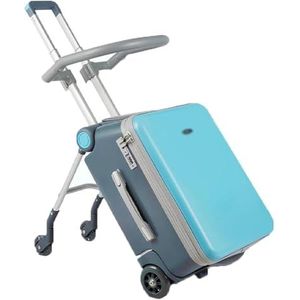Koffers Zitkoffers Kleine baby-wandelbagage Antistress en slijtvaste handbagage Draagbare koffer Reisuitrusting (Color : Blue, Size : Upgraded)