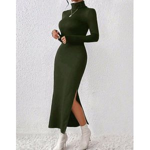 Prachtige gekleurde vrolijke abstract t shirt jurk met knoopjes maat L