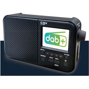 CGV - 13031 - Draagbare Radio - Zwart - DAB+ en FM Ontvangst