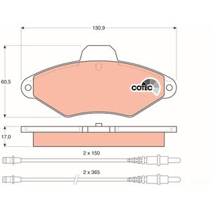 Remblokset TRW GDB1101, voor