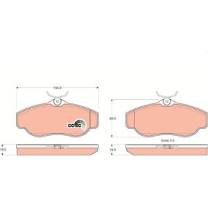 Remblokset TRW GDB1156, voor