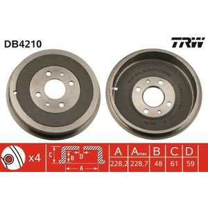 Remtrommel, 1 stuk TRW DB4210