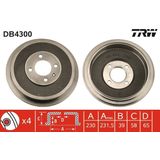 TRW Remtrommel VW,SEAT DB4300 17032400F3001,6K9609617