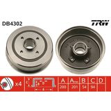 TRW Remtrommel OPEL,VAUXHALL DB4302 418001,9004417,9156697 9196290