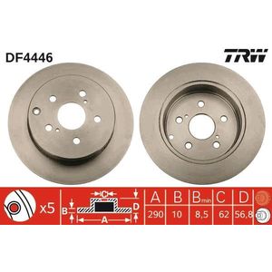 Toyota - Remschijf Achter - Zwart - DF4446 - Massief