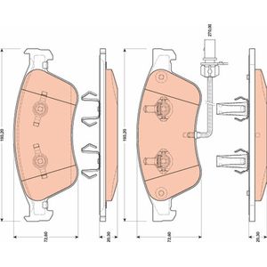 Audi - Remblokken Set - GDB1811 - Set van 4 Remblokken - Voor Stalen Remschijven