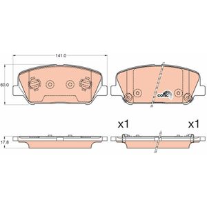 Remblokset TRW GDB3582, voor