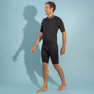 Neopreen shorty voor aqua walking heren 2/2 mm zwart