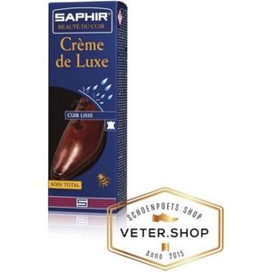 Schoenpoets - Saphir Crème de Luxe schoencream 75ml tube voor gore-tex en leren schoenen. - Saphir 001 Zwart