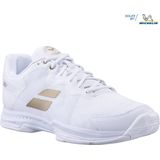 Tennisschoen Babolat Unisex SFX3 All Court Wimbledon White Gold-Schoenmaat 39