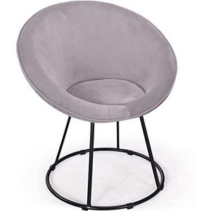 Menzzo Bouli fauteuil, fluweel, zilver, 65