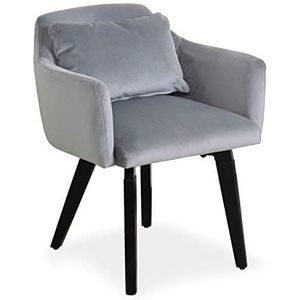 Menzzo Gybson fauteuil, velours, zilver, 59
