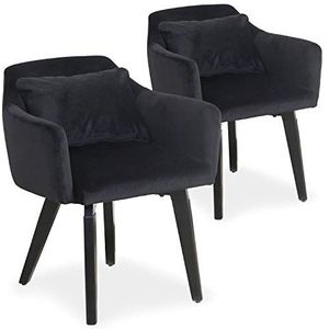 Menzzo Gybson fauteuil, velours, zwart, 59