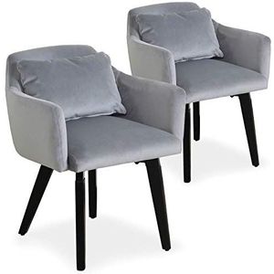 Menzzo Gybson fauteuil, velours, zilver, 59