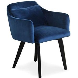Menzzo Gybson fauteuil, velours, blauw, 59