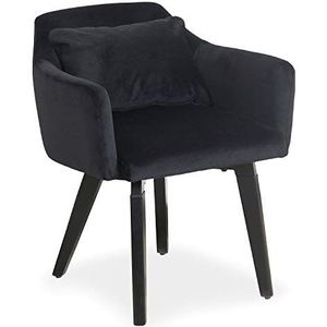 Menzzo Gybson fauteuil, velours, zwart, 59